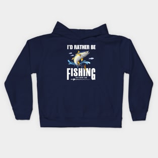 Id rather be fishing yet here I am Kids Hoodie